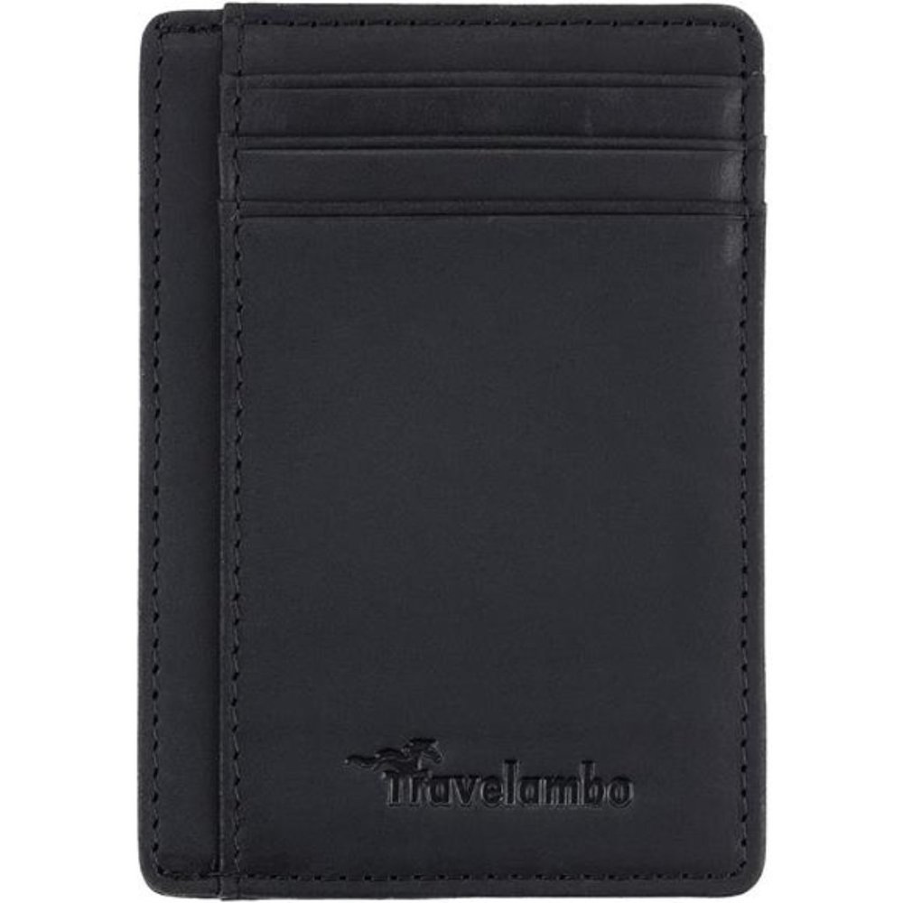 Mens Front Pocket Minimalist Leather Slim Wallet RFID Blocking Medium Size